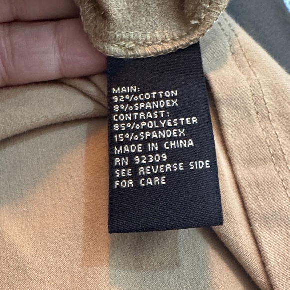 Diane Gilman Tan Faux Suede Mixed Media Long Sleeve Top with Stud Accents - Picture 6 of 7